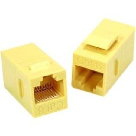 UNIRISE USA Cat6 Rj45 Keystone In-Line Coupler, Ylw C6-CPLR-YLW